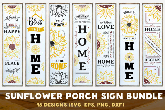 Sunflower Farmhouse Porch Signs Bundle